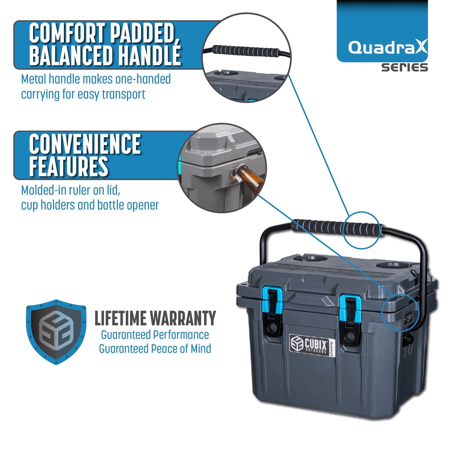 Outlet Steal - 10 Quart QuadraX Personal Cooler - Granite Grey