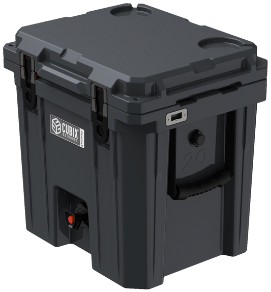 CLOSEOUT DEAL - QuadraX 5-Gallon 2-in-1 Beverage Dispenser and Cooler/Warmer- Gloss Black