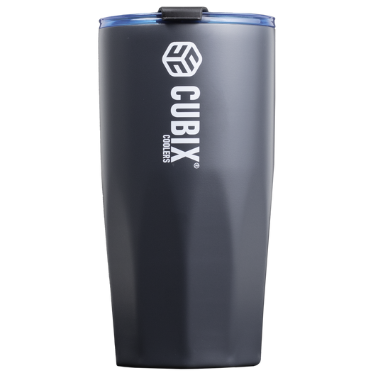 20 Ounce Tumbler - Insulated - Charcoal with Blue Lid