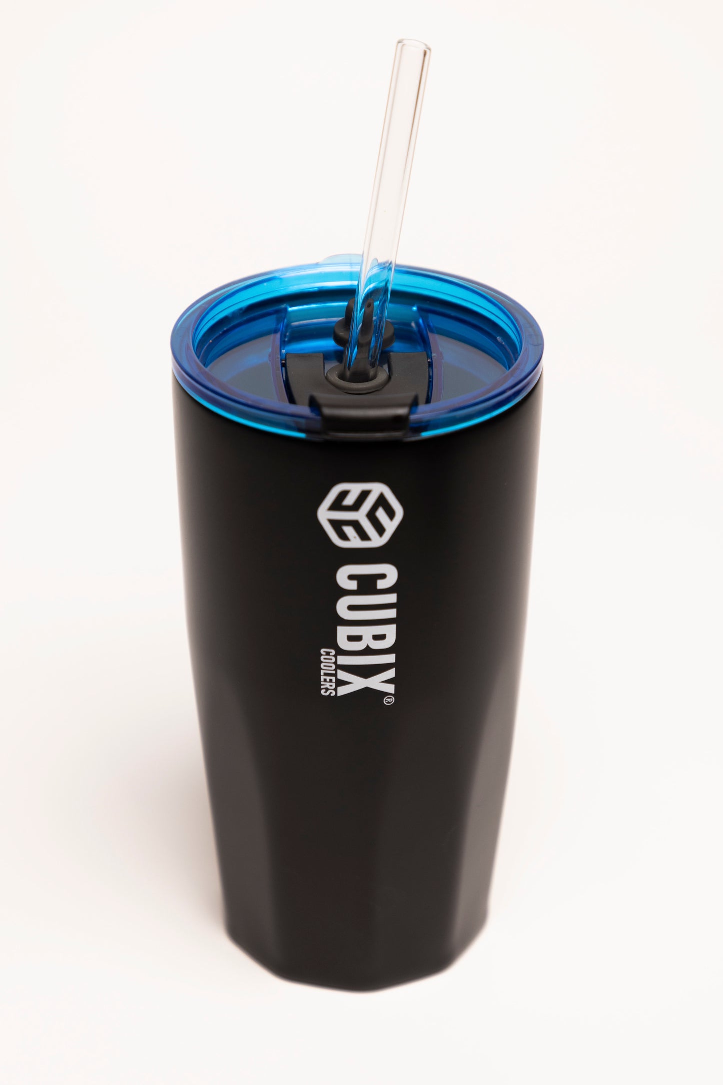 20 Ounce Tumbler - Insulated - Black with Blue Lid