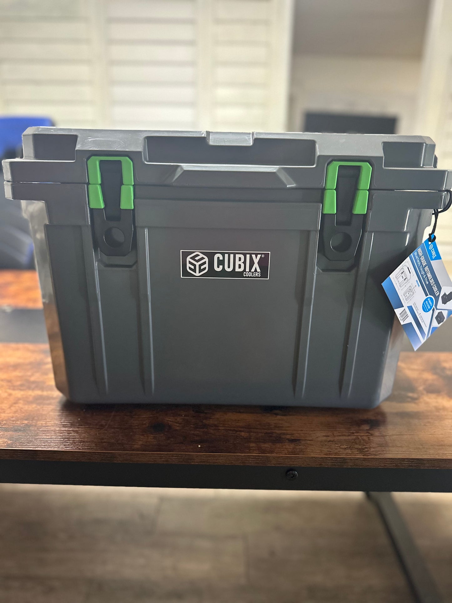 CLEARANCE - 20 Quart QuadraX Cooler - Rotomolded - Granite Grey with Green Latches