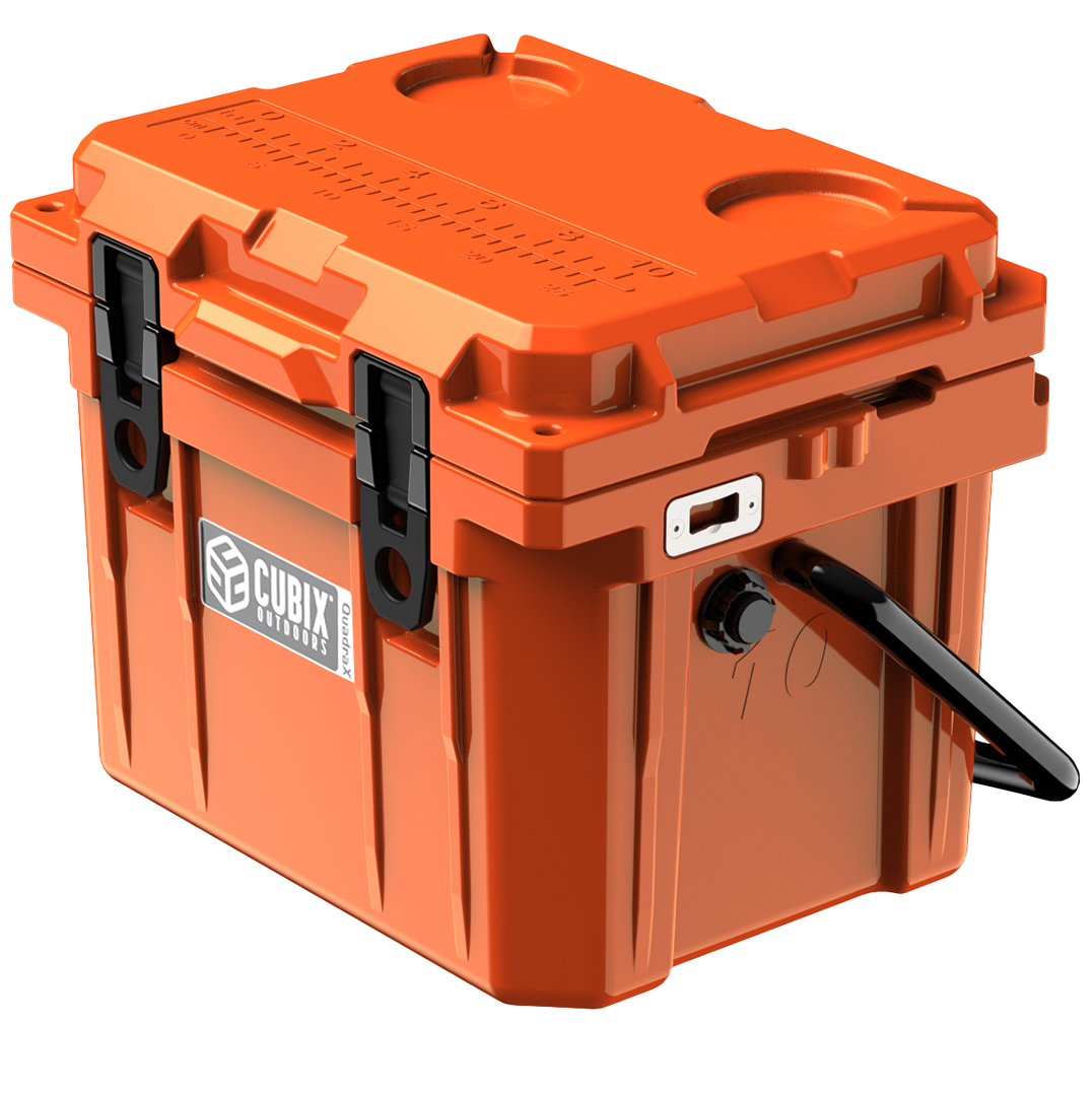 OUTLET - 10 Quart QuadraX Cooler - Rotomolded - Ember Orange