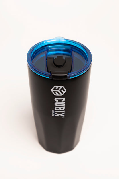 20 Ounce Tumbler - Insulated - Black with Blue Lid