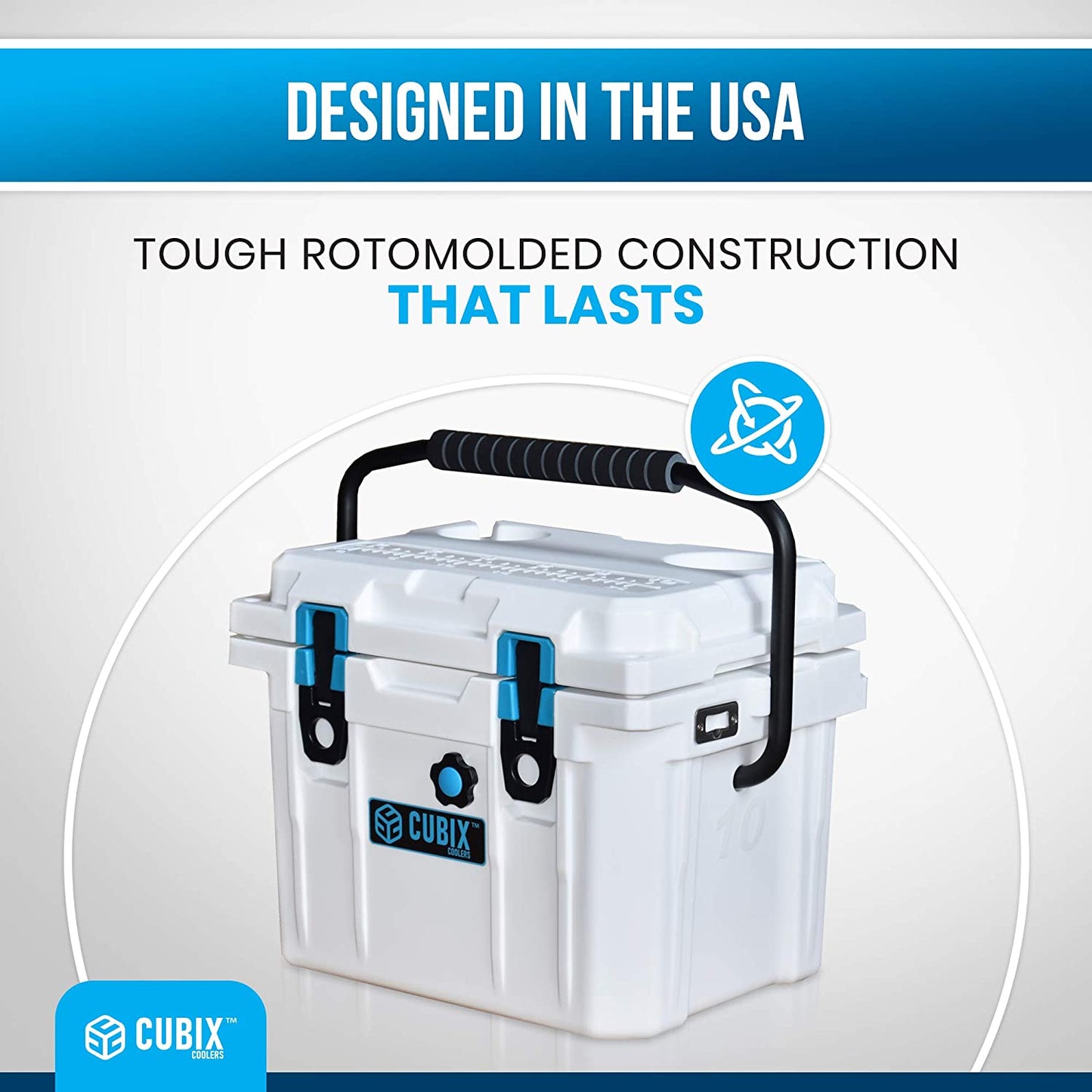 CLEARANCE - 10 Quart QuadraX Cooler - Rotomolded - Arctic White