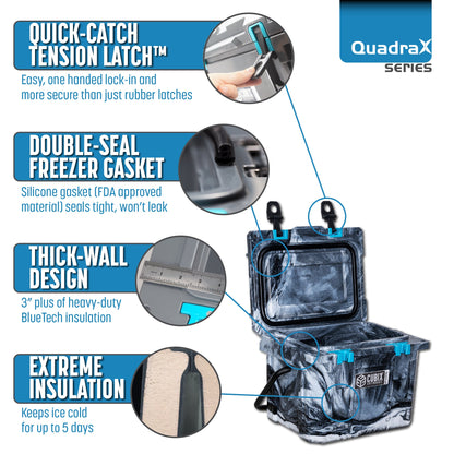 Outlet Steal! - 10 Quart QuadraX Cooler - Rotomolded -Winter Camo