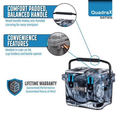 Outlet Steal! - 10 Quart QuadraX Cooler - Rotomolded -Winter Camo
